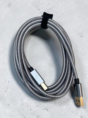 Deica NWT Braided USB Printer Cable 6ft Gold Plated Type A to Type B Gray